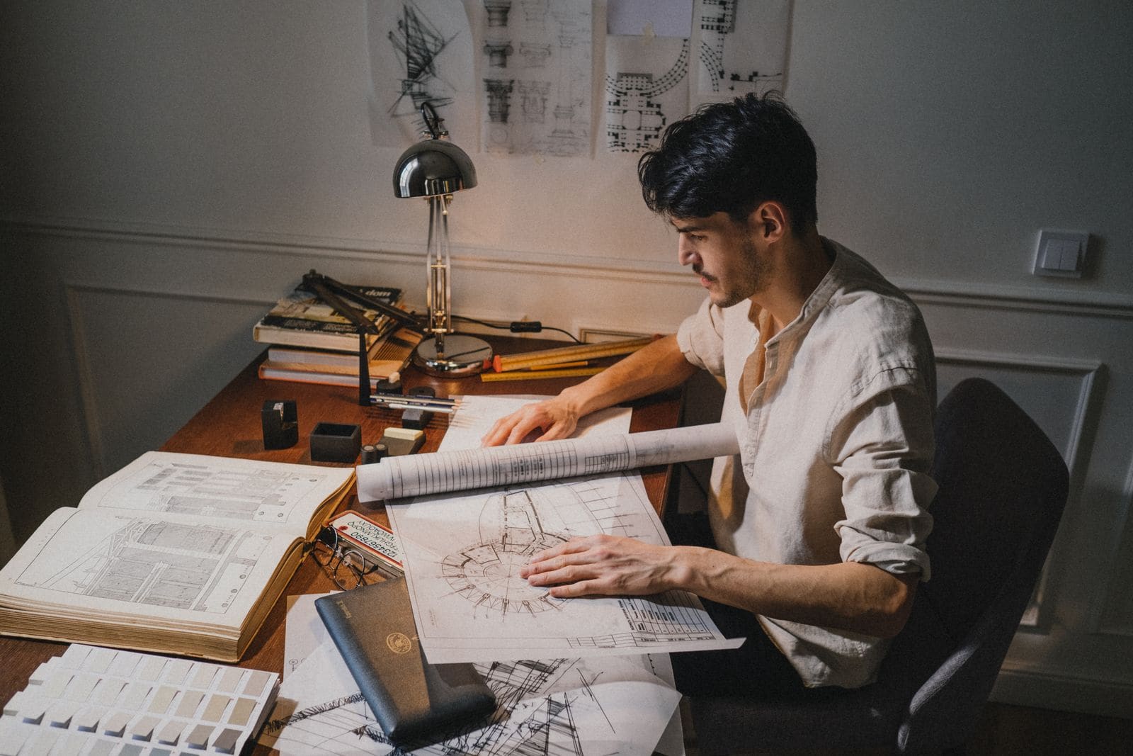 Architect working at a desk