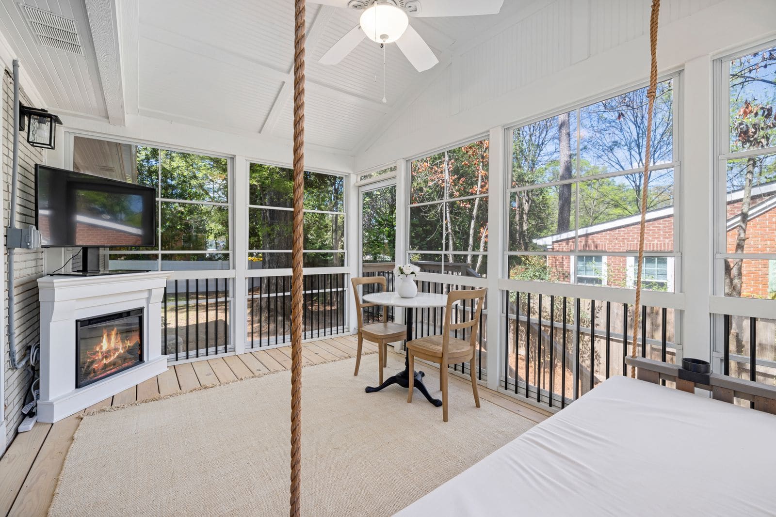 Homely conservatory with seating area