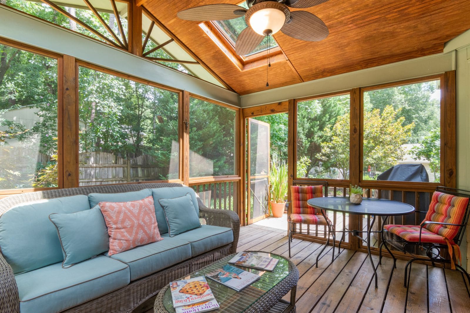 Conservatory with rooflight and seating area