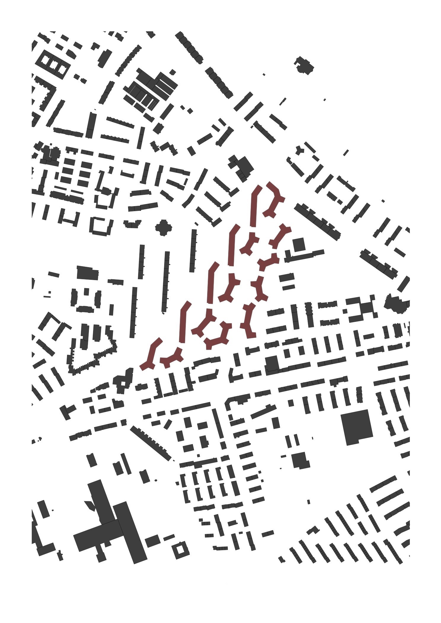Gewobene Stadtfügung im Grünen